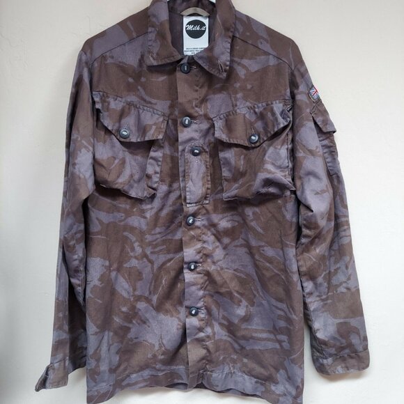 Milk It Mens M/L Vintage Camouflage Army Jacket Pockets Lightweight Made in UK - Picture 1 of 6